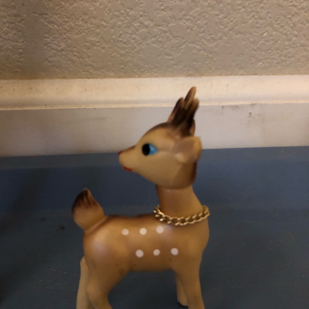 Vintage Charming Brown Reindeer Figurine Set (Plastic) - Picture 6 of 7